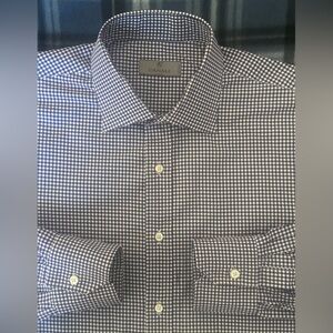 Canali Multicolor Checkered Purple White Pattern Men’s Dress Shirt Size 17.5-44